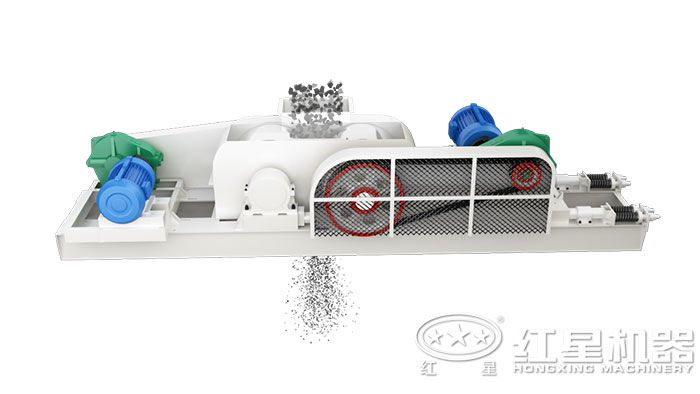 對輥式制砂機生產沙子演示
