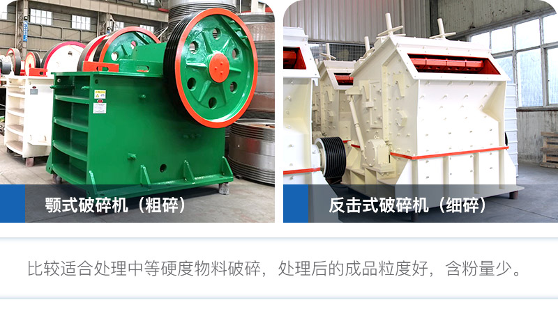小型石頭粉碎機鄂破+反擊破
