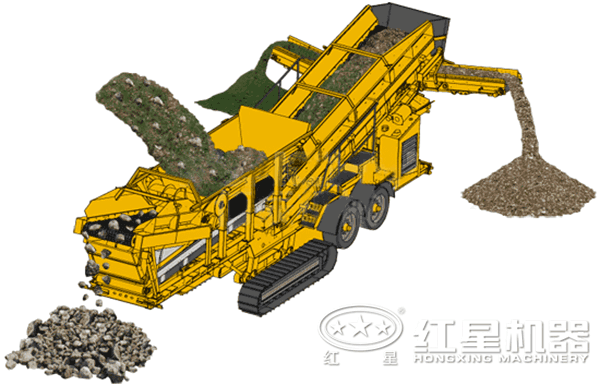 移動破碎機(jī)原理圖