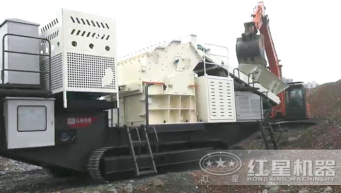 紅星履帶移動建筑垃圾粉碎機(jī) 紅星履帶移動建筑垃圾粉碎機(jī)