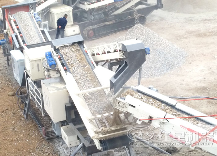 流動碎石打沙機自動化生產作業現場