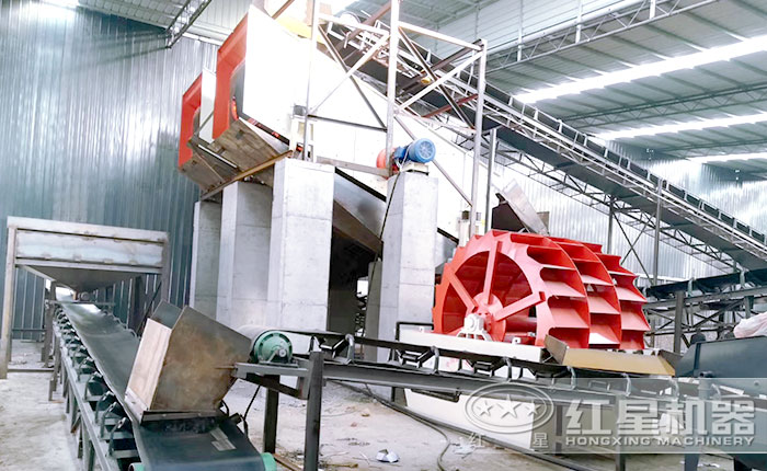 三輪斗洗砂機作業現場