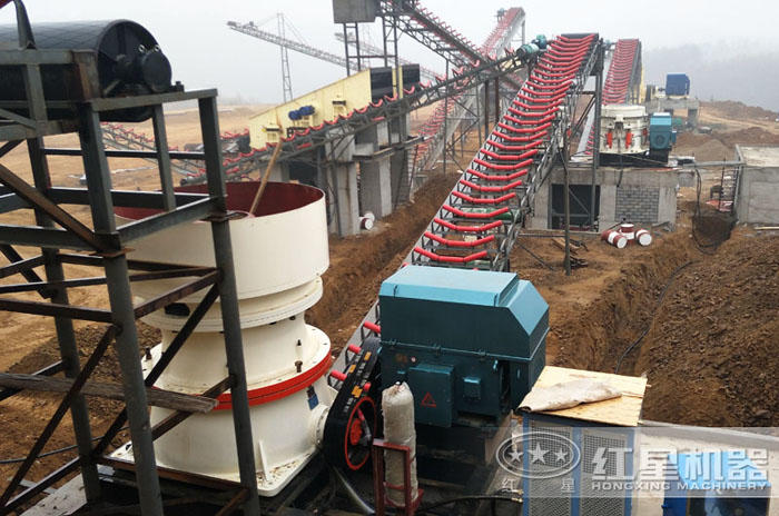 河北邢臺花崗巖人工機制沙生產現場